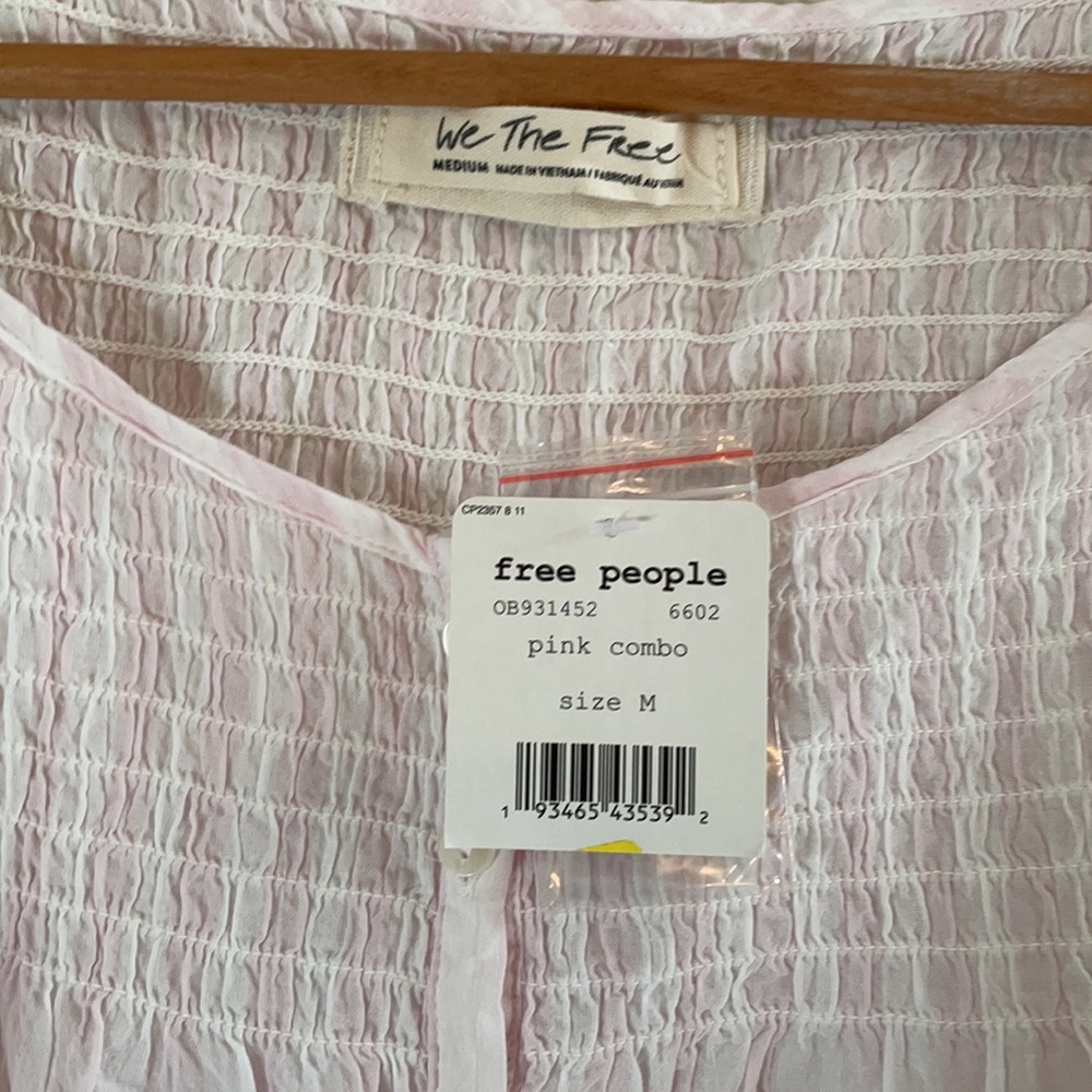 NWT (M) free people little bit of something cotton boho smock ombré sleeveless - Picture 3 of 10